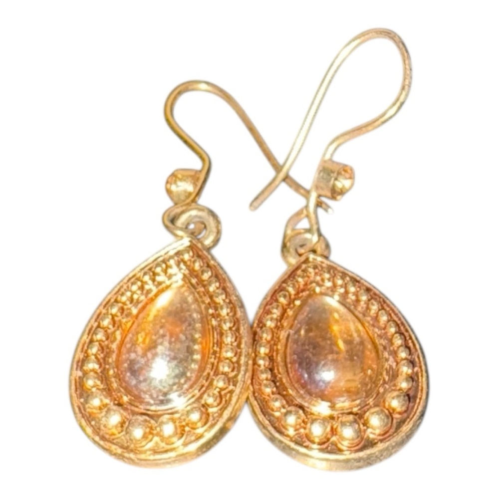Avon (stamped) Vintage Gold tone & gold cabochon necklace/earring set. JB5 - Picture 6 of 9